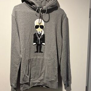Karl Lagerfeld Gray Sweatshirt with Graphic Design
